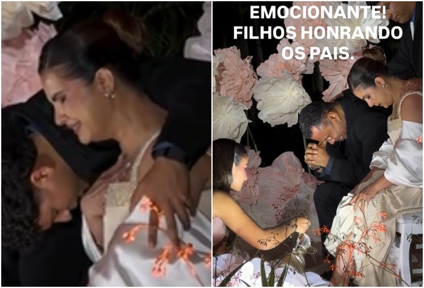 Filha de Aline Barros lava os pés dos pais em festa de 15 anos, e cantora cai no choro; vídeo