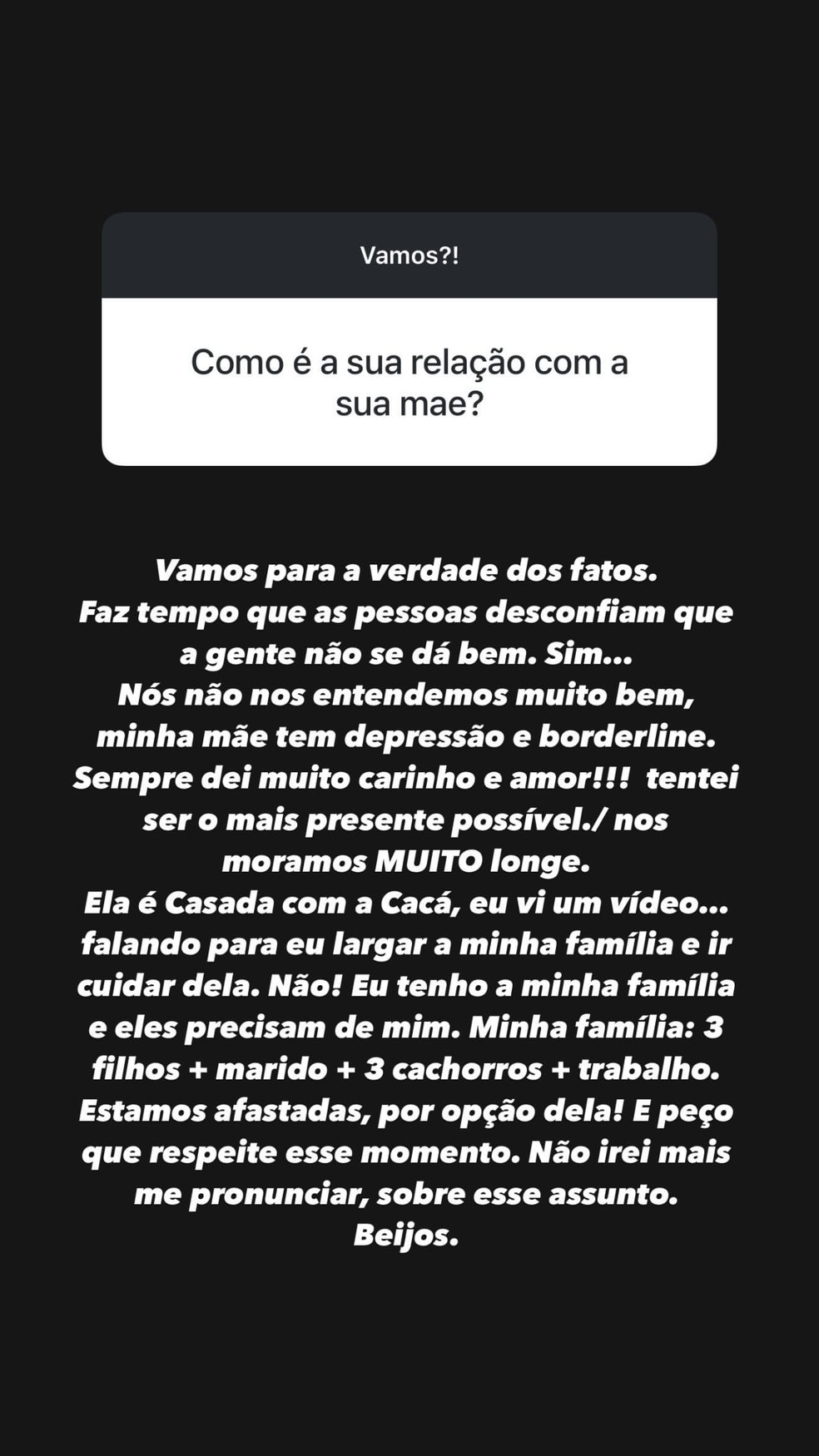 Story de Bárbara Evans — Foto: Reprodução/Instagram