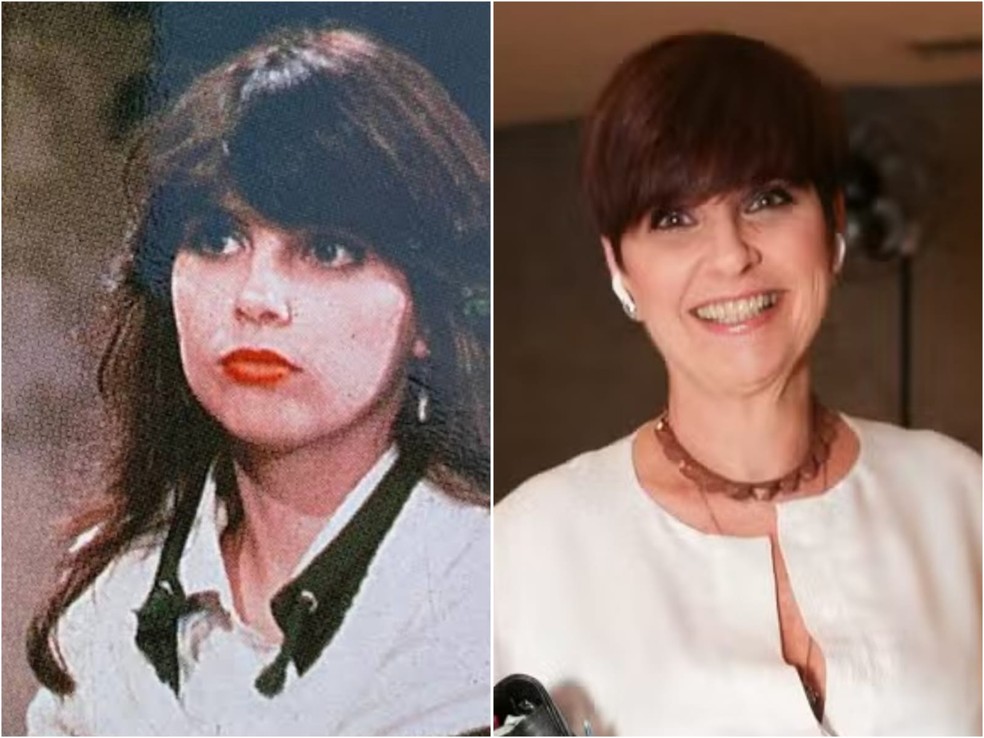 Lídia Brondi como Tânia em 'Roque Santeiro' (Globo, 1985) e com visual atual — Foto: TV Globo e Clayton Felizardo/BrazilNews