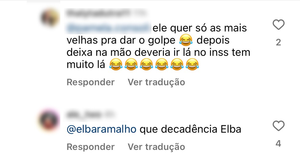 Fãs criticam interação entre Elba Ramalho e Rodrigo Godoy — Foto: Reprodução / Instagram