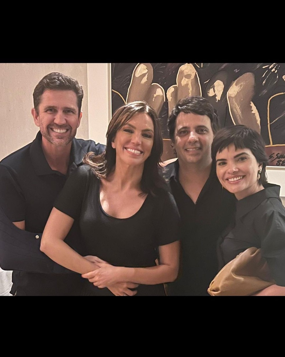 Ana Paula Araújo e o namorado, Pedro Correa, e Vanessa Giácomo com o marido, Giuseppe Dioguardi — Foto: Reprodução/Instagram