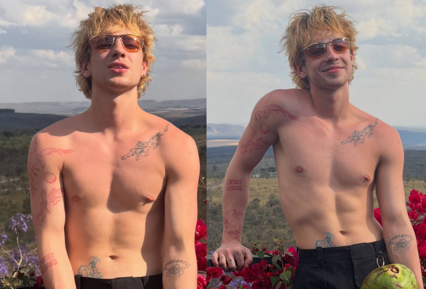 Em viagem com atriz, Juliano Floss posa sem camisa e revela: 