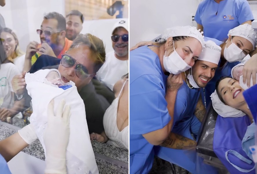 Virginia Fonseca posta vdeo emocionante do parto de Z Leonardo e reao de familiares