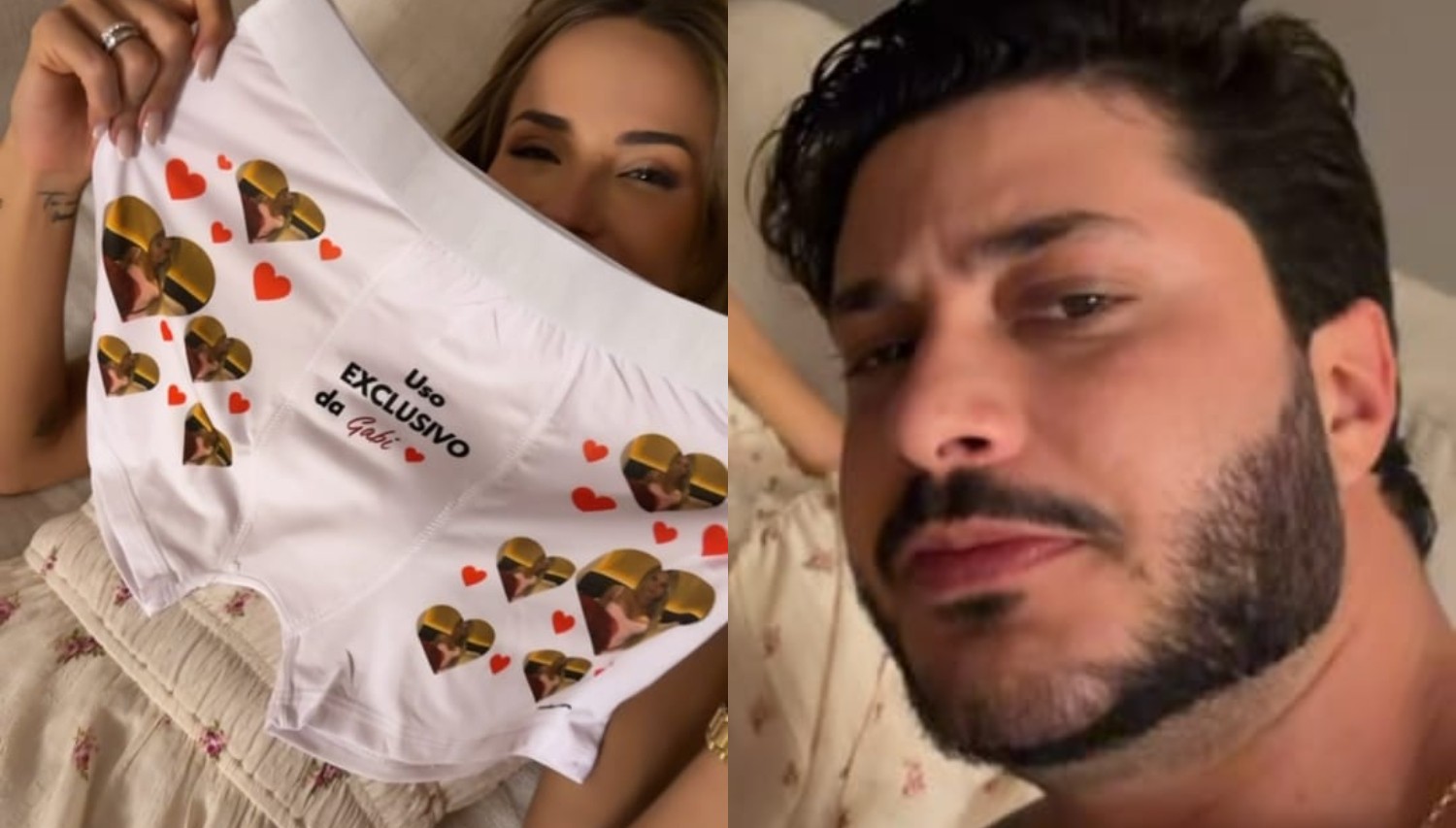 Gabi Martins surpreende namorado com cueca personalizada