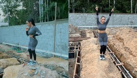 Isabelle Nogueira se surpreende com cozinha de mansão em construção