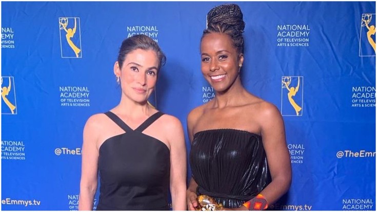 Renata Vasconcellos e Maju Coutinho no Emmy Internacional