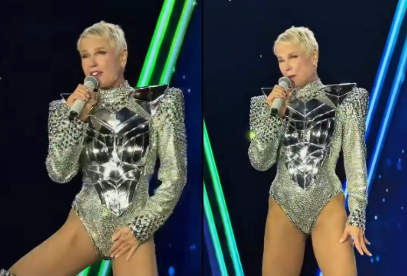 Xuxa provoca em 2º show após críticas por virilha à mostra: 