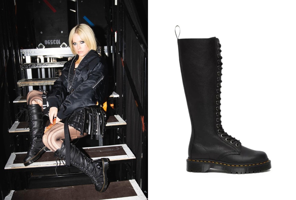 Avril Lavigne é uma das famosas que popularizou o uso da botas Dr. Martens — Foto: Reprodução