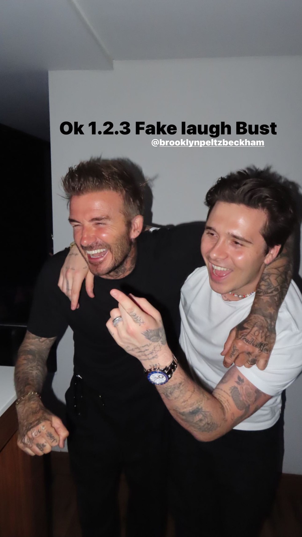 David Beckham e Brooklyn Beckham — Foto: Instagram