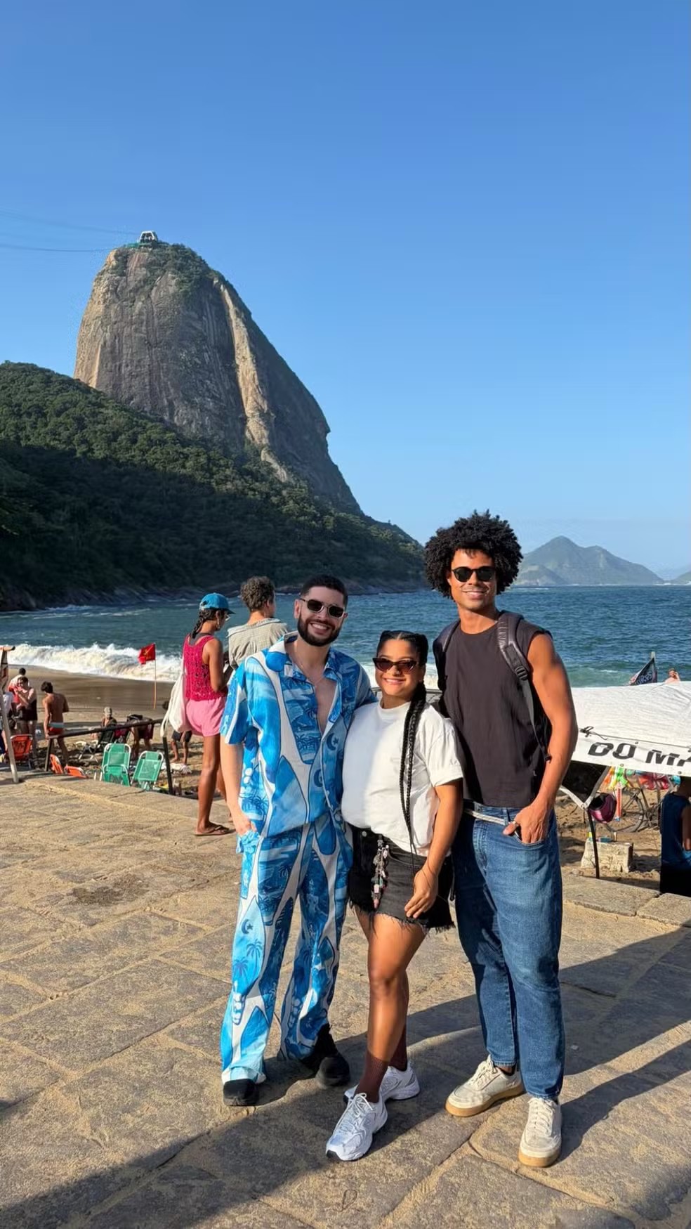 Milena com Breno e Marcelo, do BBB 26 — Foto: Reprodução/Instagram