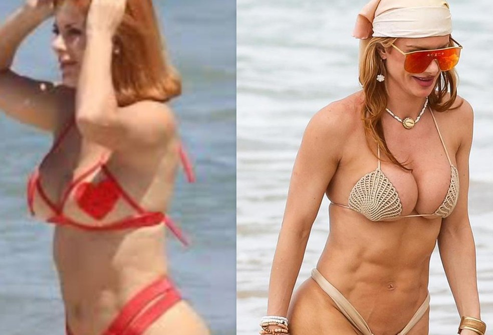 Antes e depois de Deborah Albuquerque — Foto: Divulgação