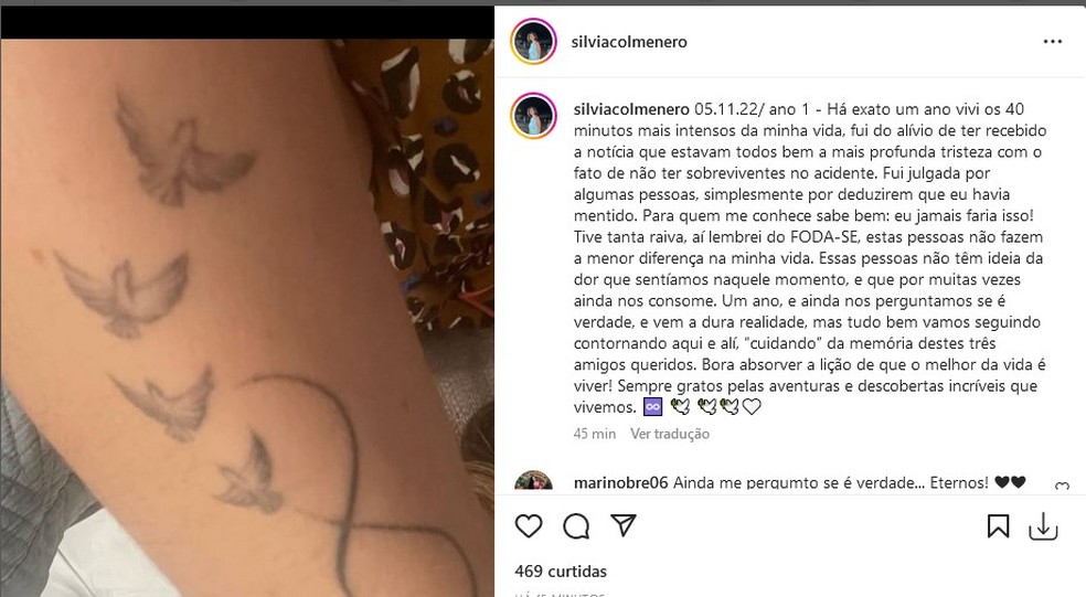 ilvia Colmenero, assessora de Marília Mendonça, lembra um ano da morte da cantora — Foto: Reprodução/Instagram