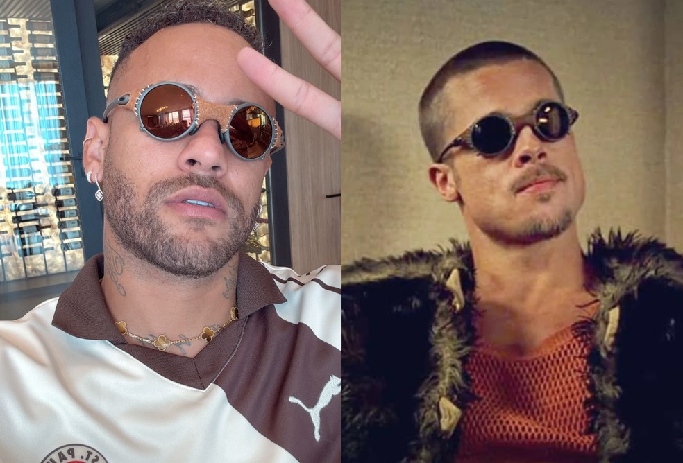 Óculos usado por Neymar e Brad Pitt — Foto: Reprodução/Instagram