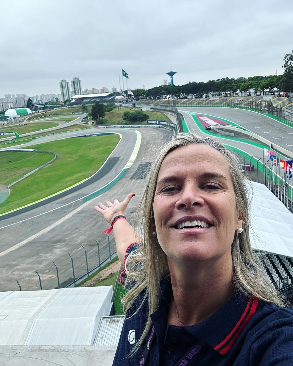 Mariana Becker no Autódromo de Interlagos, em São Paulo, para o GP Brasil de Fórmula 1 — Foto: Arquivo pessoal