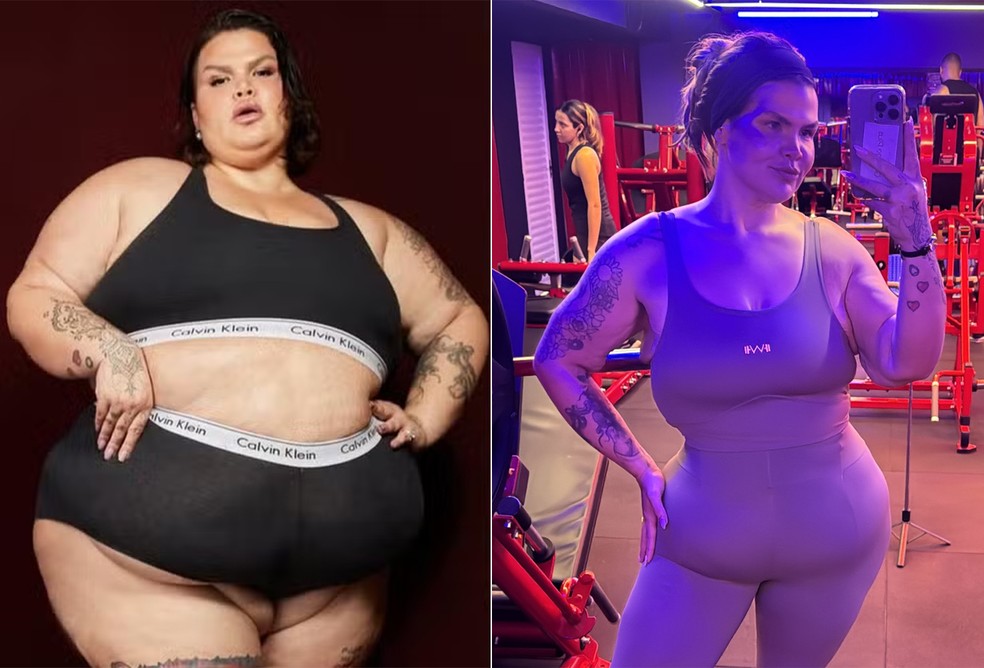Thais Carla antes e depois de emagrecer 100 kg — Foto: Reprodução/Instagram