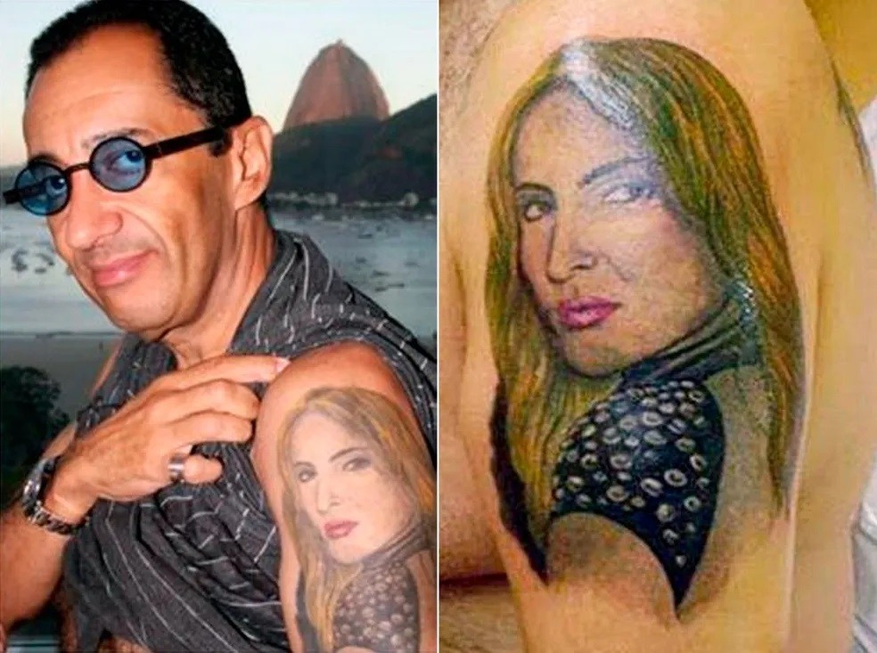 Jorge Kajuru tatuou o rosto de Claudia Leitte em braço  — Foto: Reprodução/Instagram