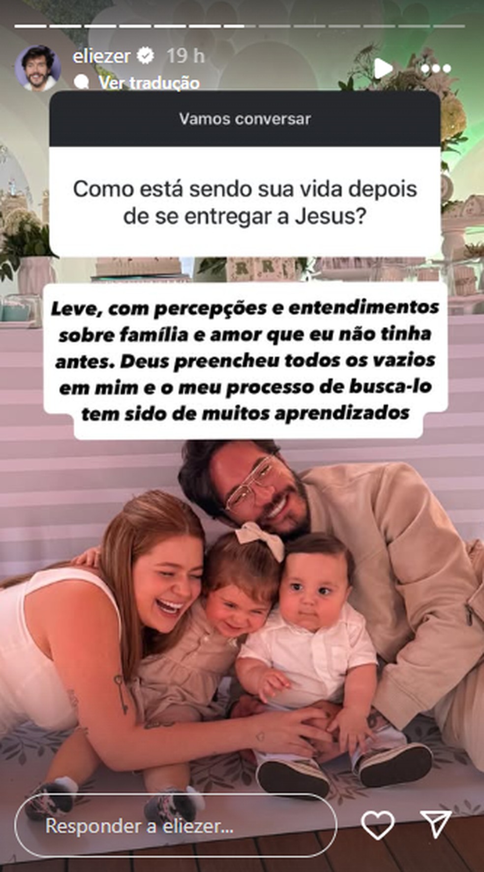 Post de Eliezer — Foto: Reprodução/Instagram