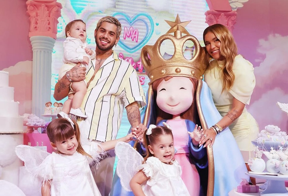 Virginia Fonseca e Zé Felipe celebram 4 anos de Maria Alice — Foto: Reprodução/Instagram Zé Felipe e Virginia Fonseca