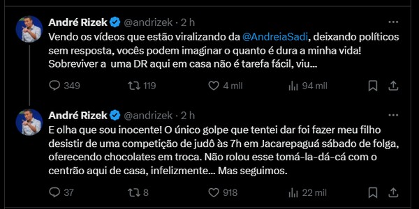 André Rizek brinca sobre casamento com Andréia Sadi: 'Sobreviver a uma ...