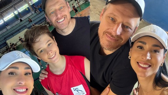 Jaque e Murilo se emocionam no 1º jogo de vôlei do filho: 'Olhinho cheio de lágrima' Jaque e Murilo se emocionam no 1º jogo de vôlei do filho: 'Olhinho cheio de lágrima'