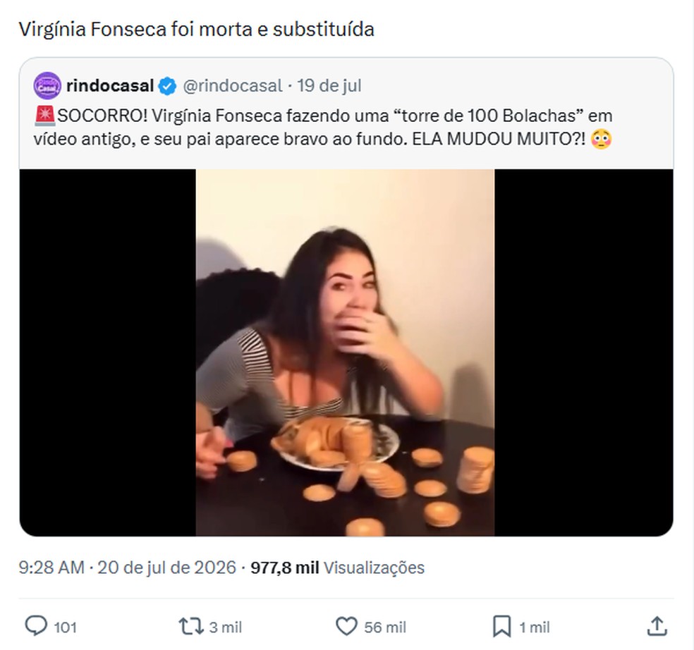 Antes e depois de Virginia Fonseca — Foto: Reprodução / Instagram