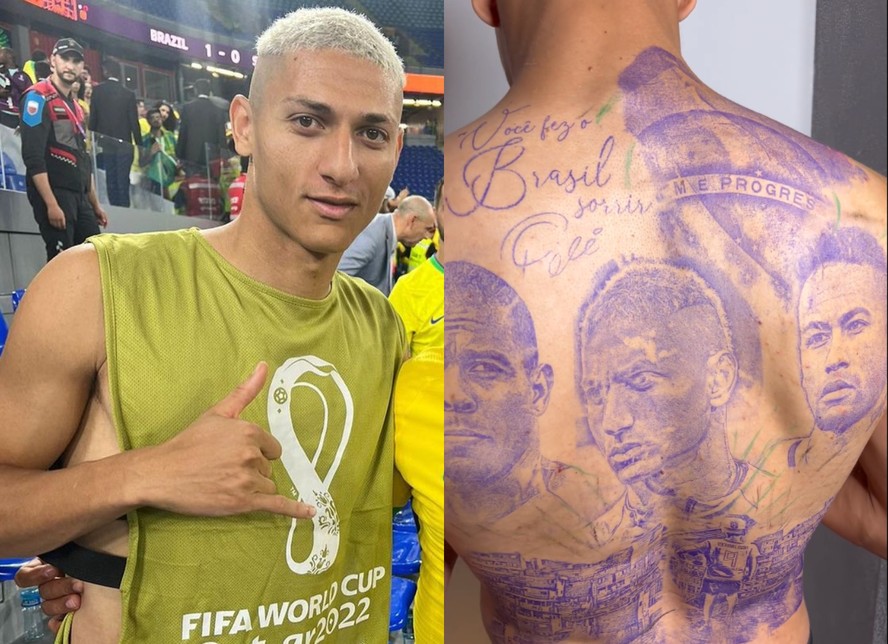 Richarlison faz tatuagem após Copa do Mundo
