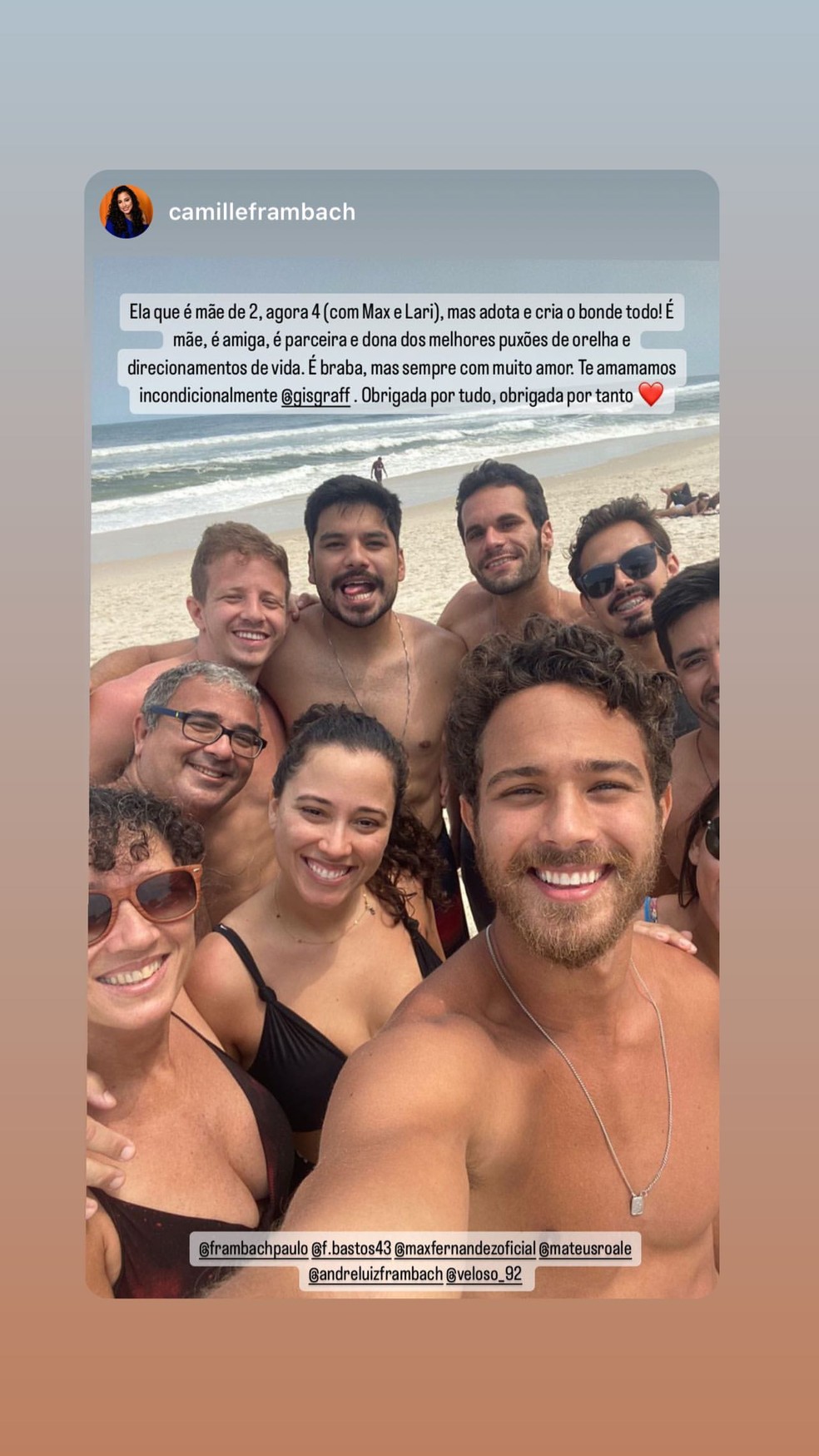 André Luiz Frambach faz posts em viagem com Larissa Manoela ao Paraná no Dia das Mães — Foto: Instagram