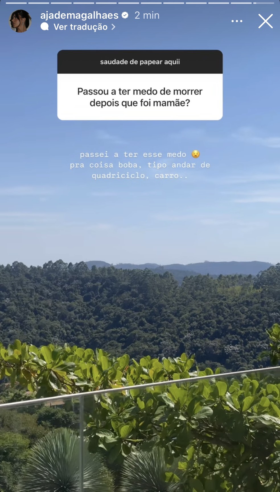 Story de Jade Magalh&atilde;es &mdash; Foto: Reprodu&ccedil;&atilde;o/Instagram