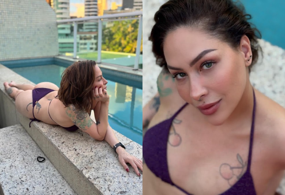 De biquíni, Pitty posa na piscina em diferentes ângulos e impressiona seguidores — Foto: Reprodução/Instagram