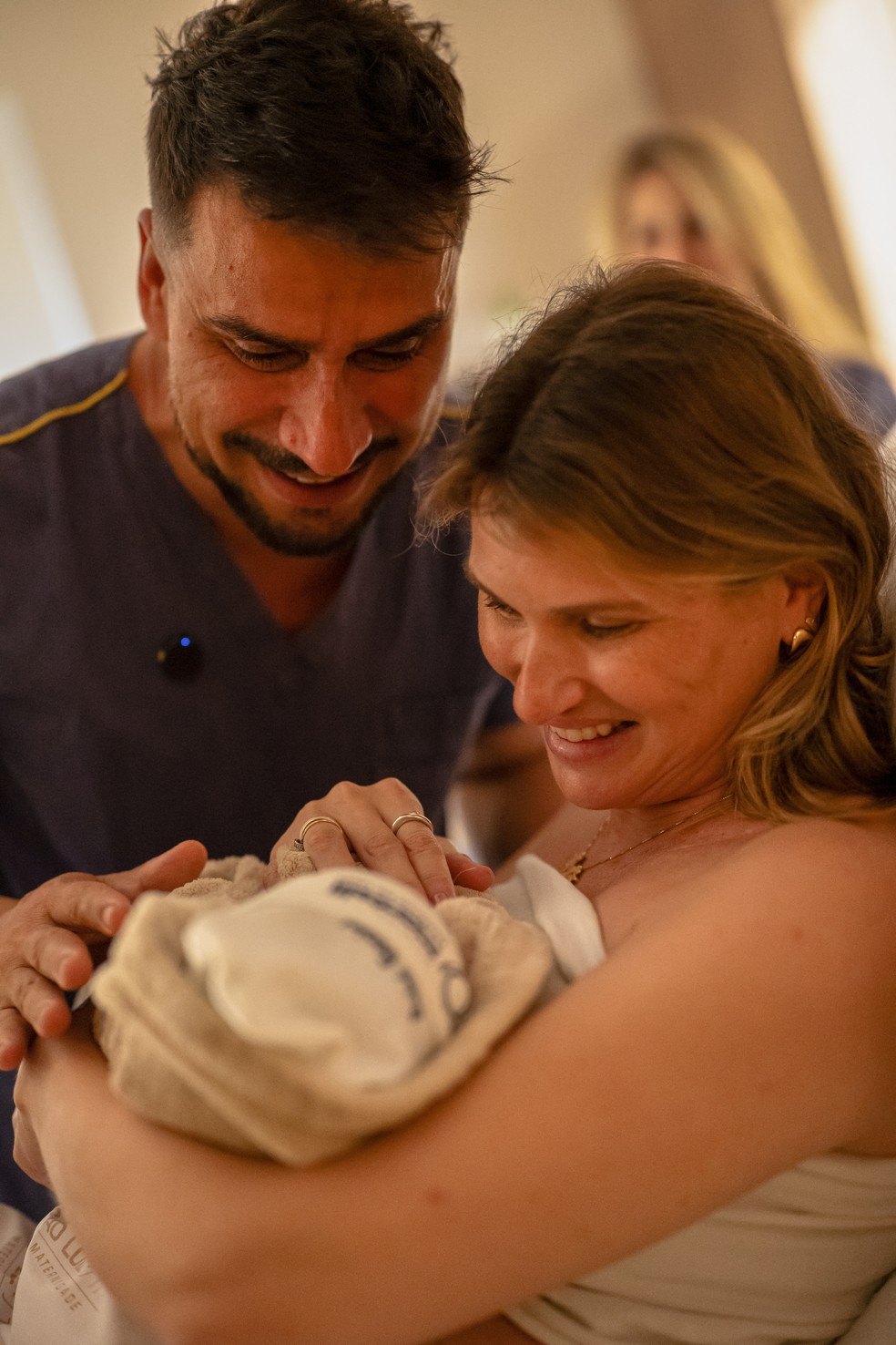 Julio Rocha e Karoline Kleine com a caçula, Esther — Foto: Pedro Sabino