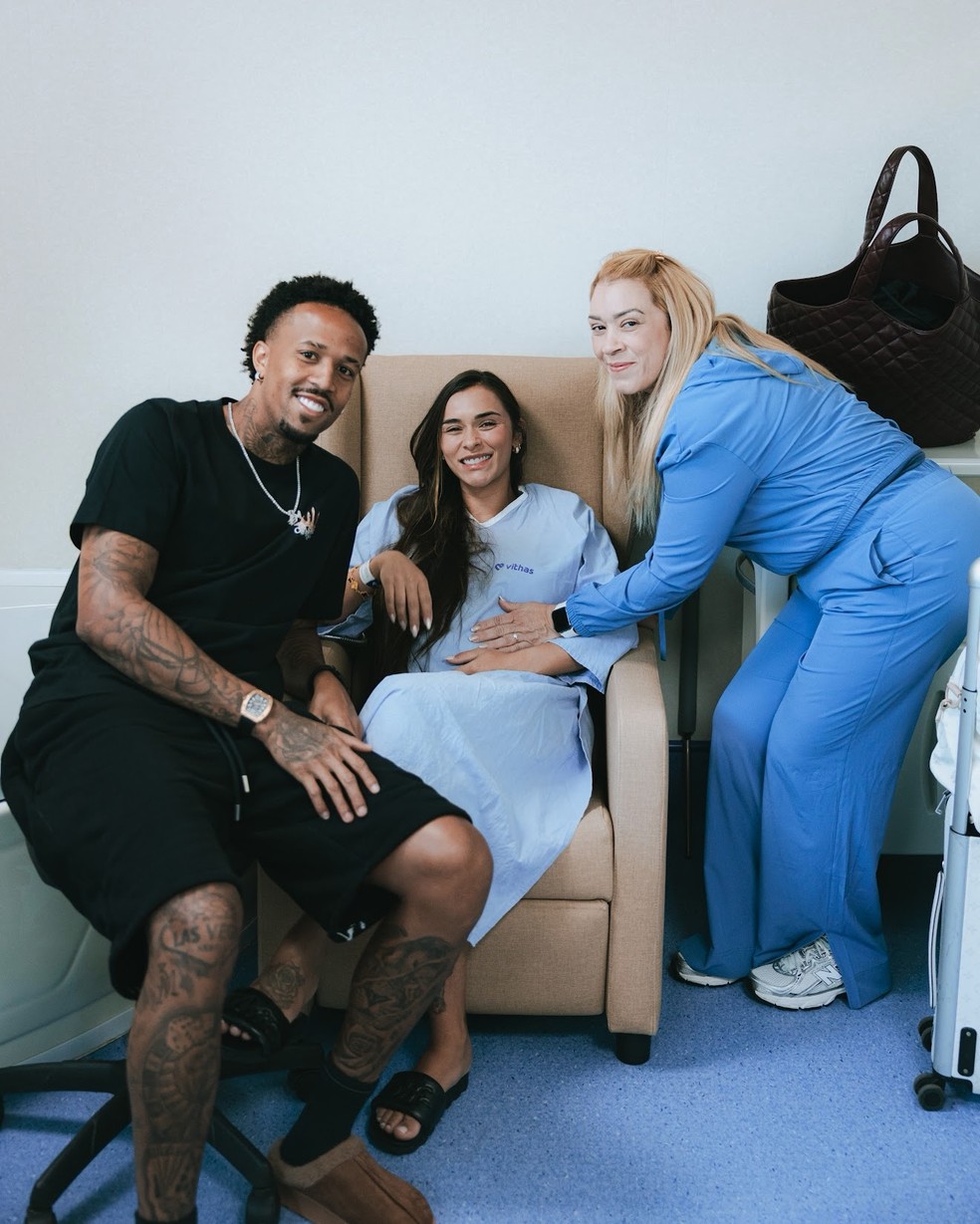 Tainá mostra bastidores do nascimento do filho com Eder Militão — Foto: Reprodução/Instagram