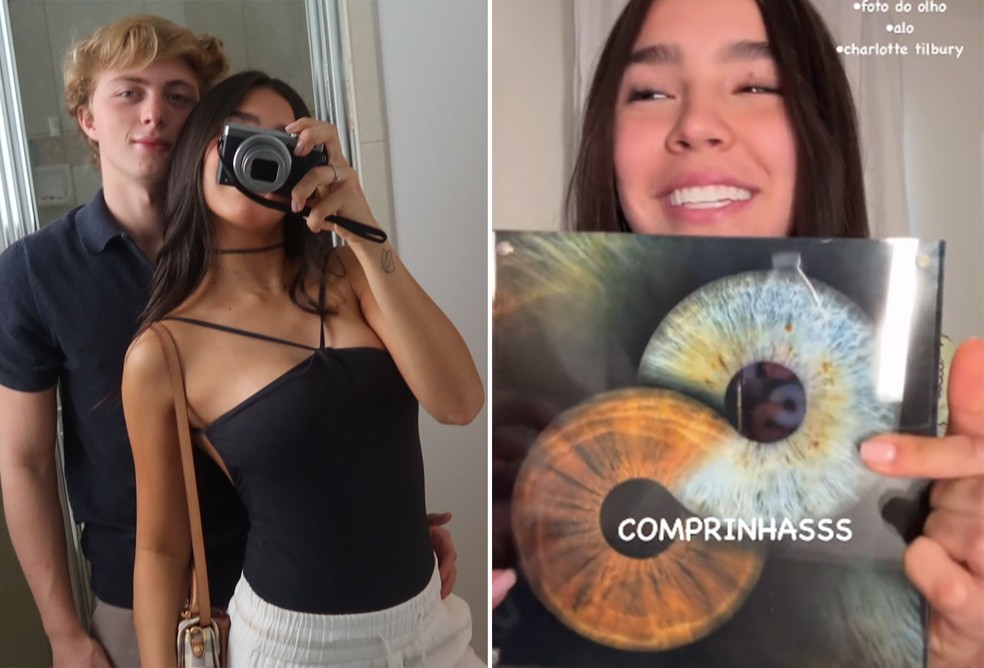 Duda Guerra e Benício Huck fazem quadro com imagens dos olhos do casal — Foto: Reprodução/Instagram
