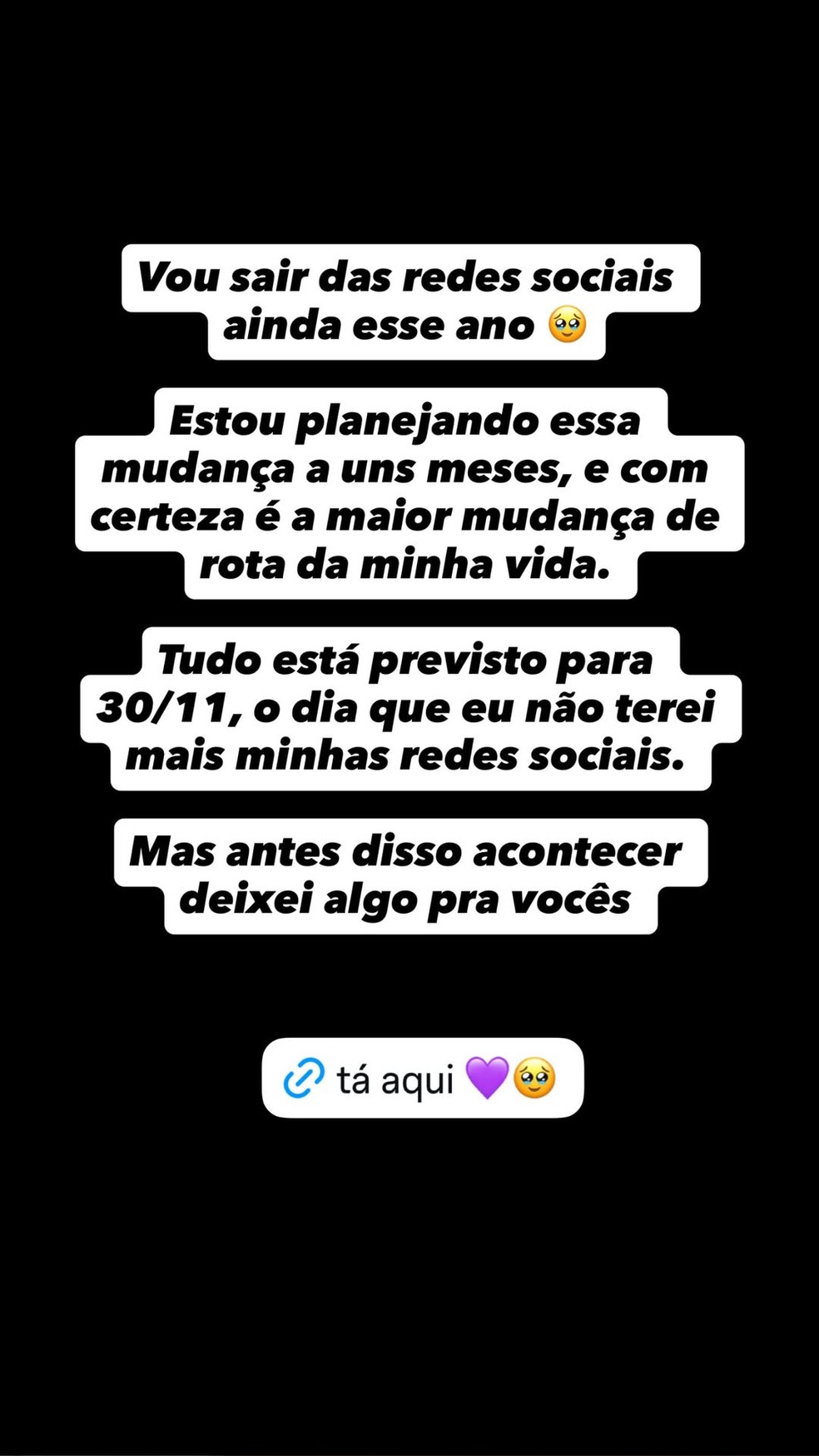 Viih Tube vai deixar as redes sociais — Foto: Reprodução/Instagram