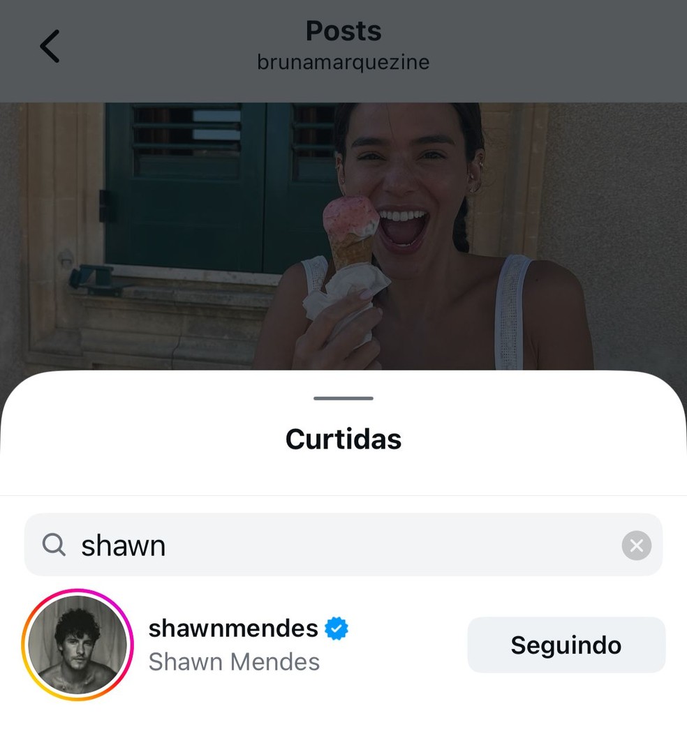 Shawn Mendes curte foto de Marquezine — Foto: Reprodução/Instagram