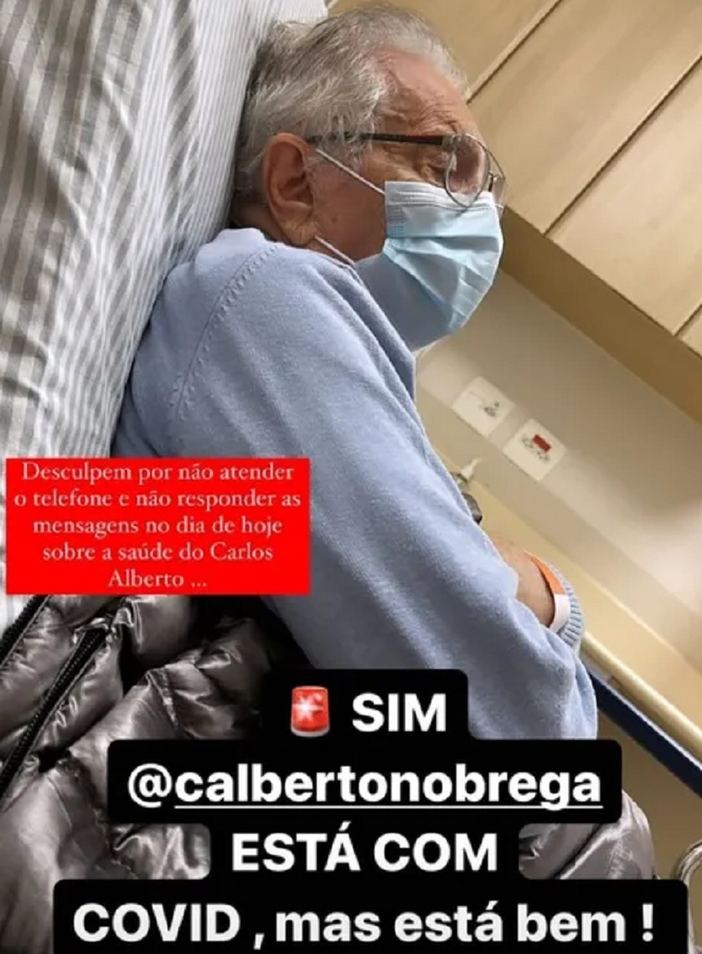 Carlos Alberto de Nóbrega é internado em hospital de SP — Foto: Reprodução/Instagram
