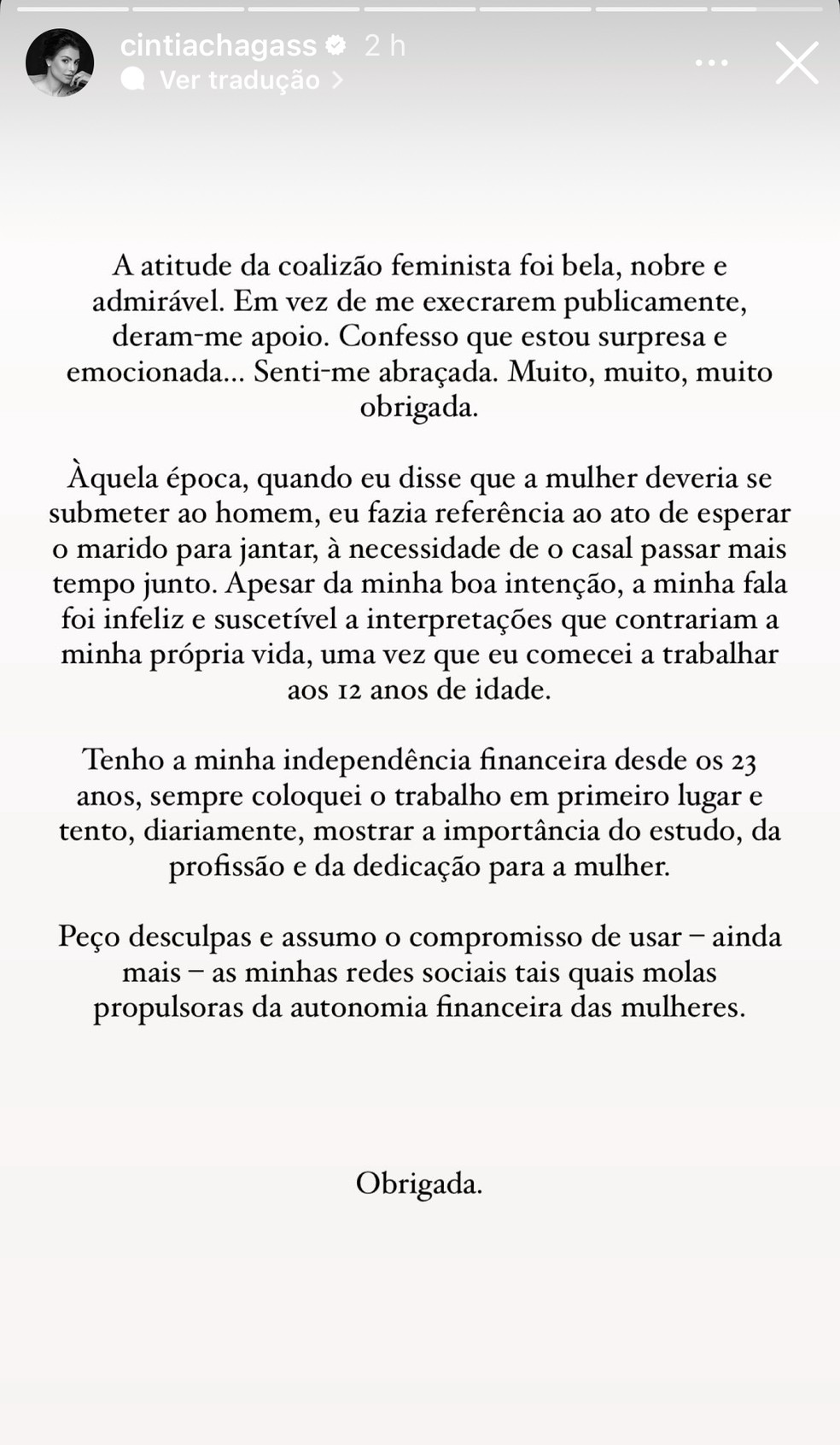 Cintia Chagas — Foto: Reprodução/Instagram