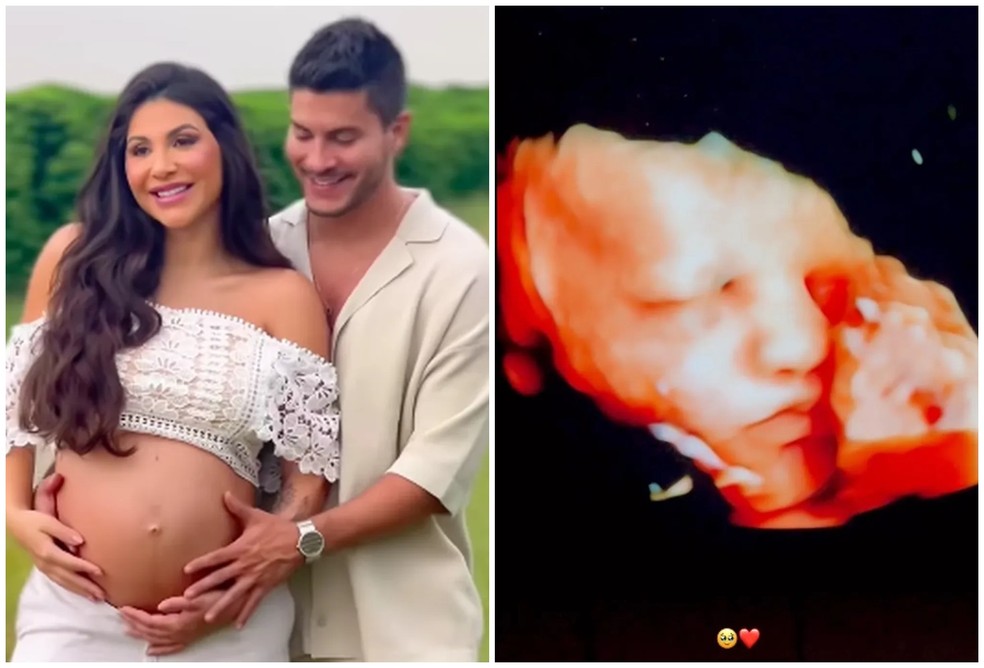 Arthur Aguiar e Jheny Santucci esperam um menino, Gabriel &mdash; Foto: Reprodu&ccedil;&atilde;o/Instagram